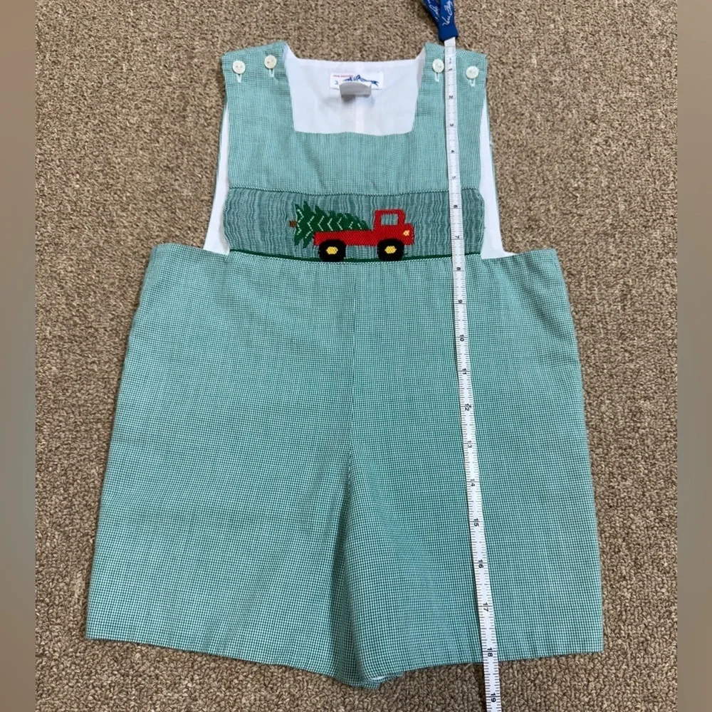 Silly Goose Hand Smocked: Baby Boy Christmas Truck & Tree Jon Jon, Size 18m